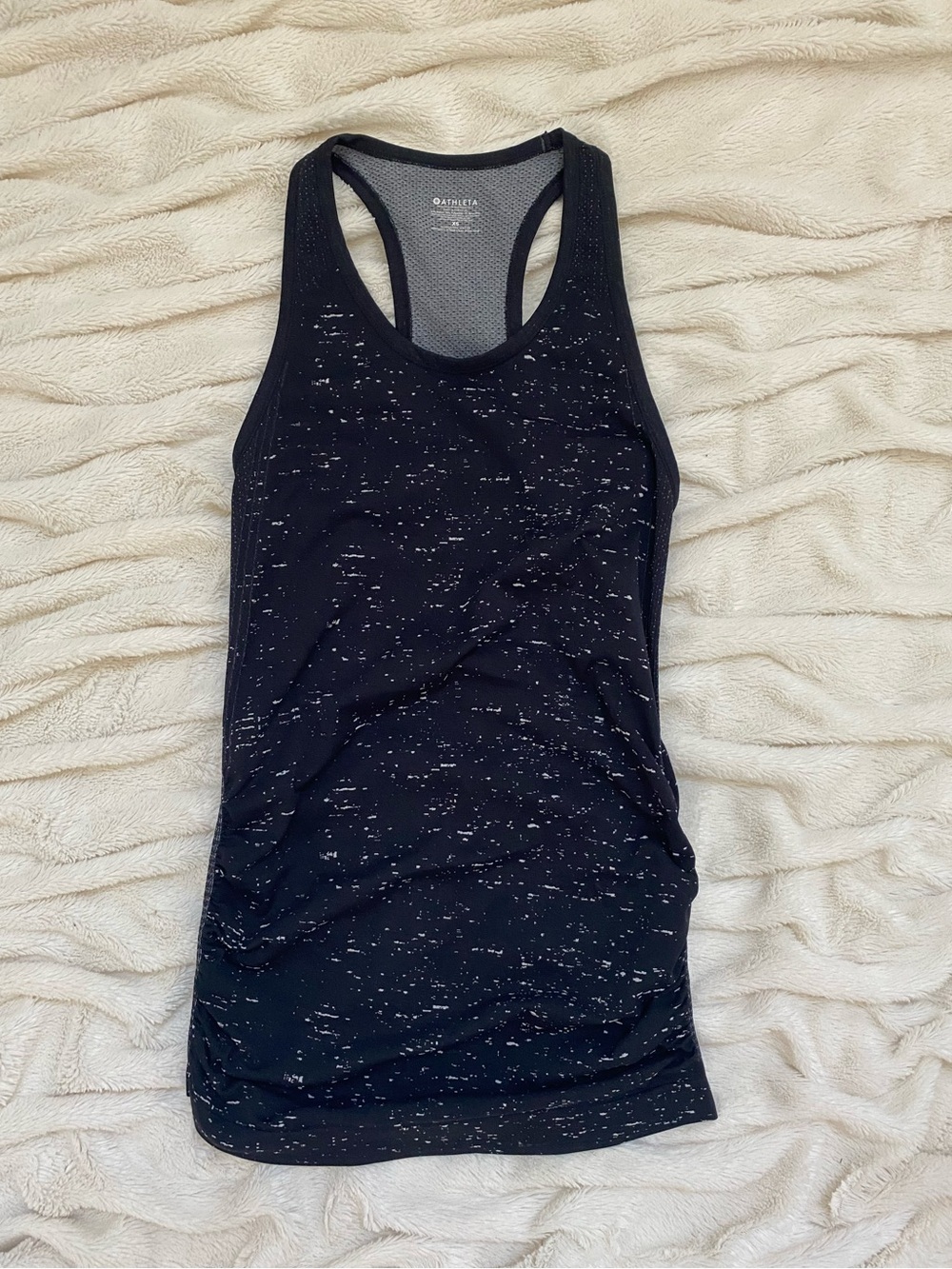 Athleta racerback tank top cinch black sparkle Sz XS